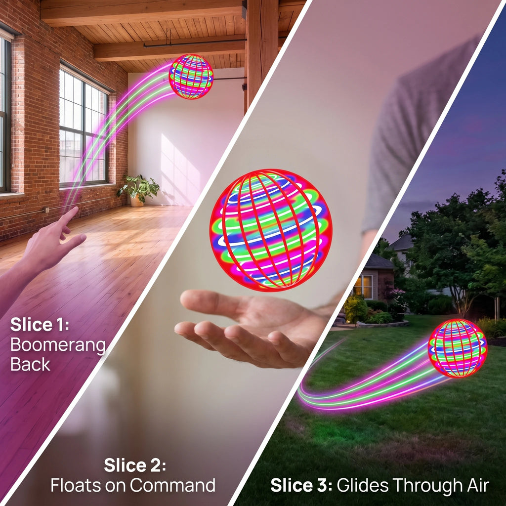 Flying Ball Children'S Hand Controlled Color LED Cosmic Globe 360 Rotating Suspension Ball Suitable for Indoor and Outdoor Toy
