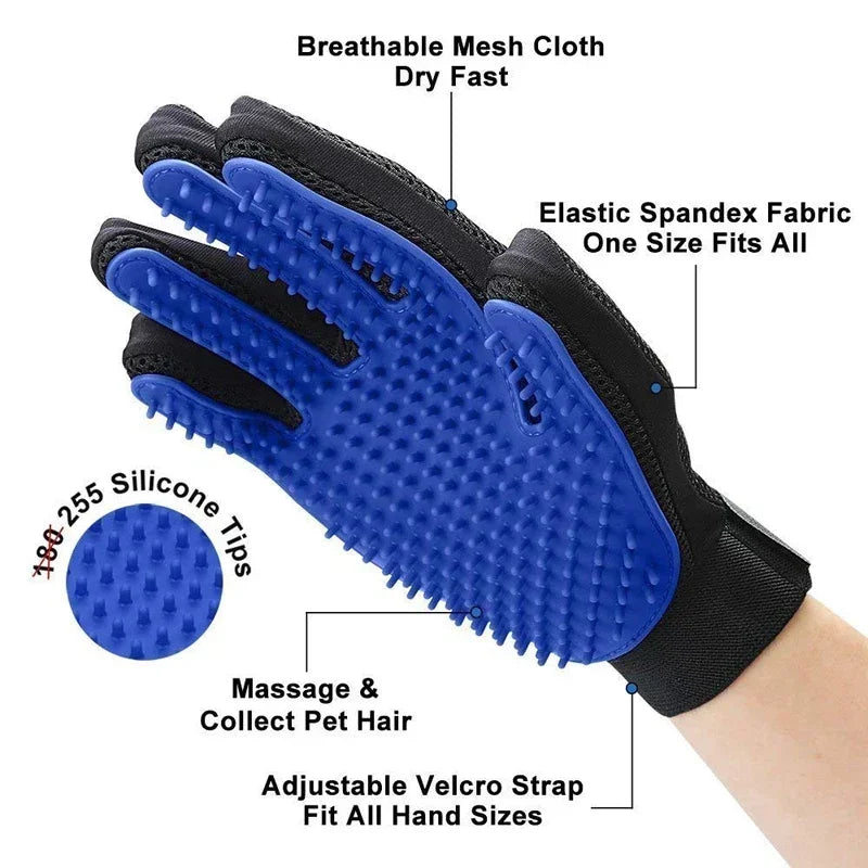New Silicone Cat Hair Remove Gloves Rubber Pet Beauty Cleaning Grooming Effective Massage Dog Combs Floating Brush Glove