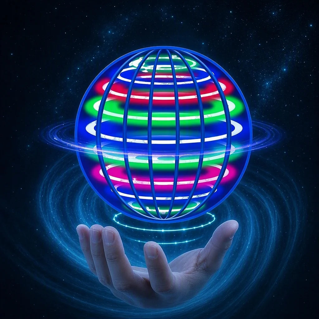Flying Ball Children'S Hand Controlled Color LED Cosmic Globe 360 Rotating Suspension Ball Suitable for Indoor and Outdoor Toy