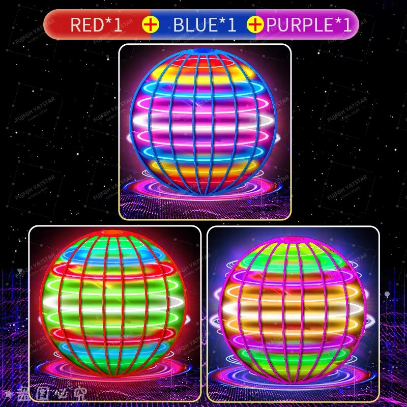 Flying Ball Children'S Hand Controlled Color LED Cosmic Globe 360 Rotating Suspension Ball Suitable for Indoor and Outdoor Toy