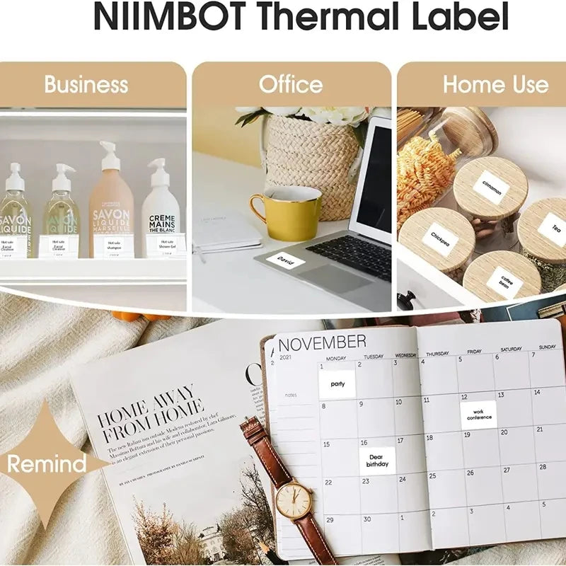 Niimbot B1/B21/B3S Label Self-Adhesive Stickers Label Printer Auto Adhesive Paper Name-Card Stationary Marking Label
